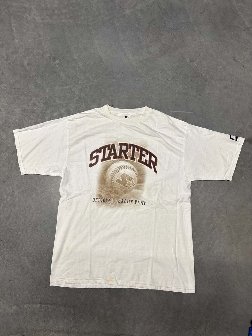 Vintage 90s Starter Official League Play Baseball Graphic T-Shirt XL